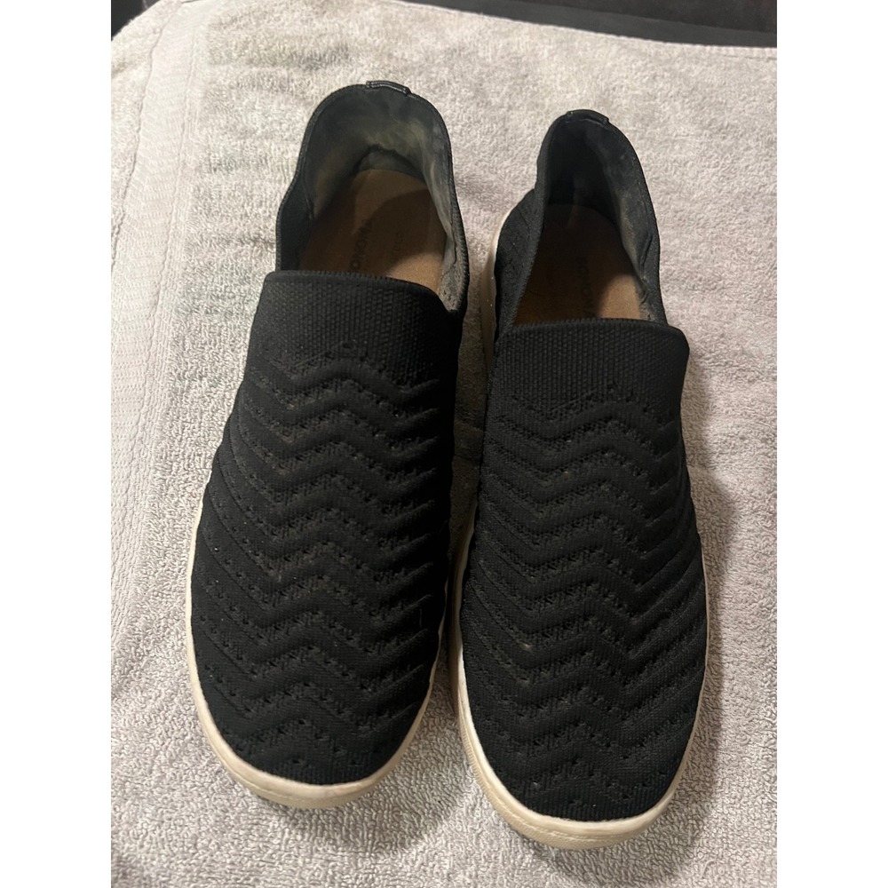Sonoma Women Slip On Shoes Chevron Knit Black 7.5-8